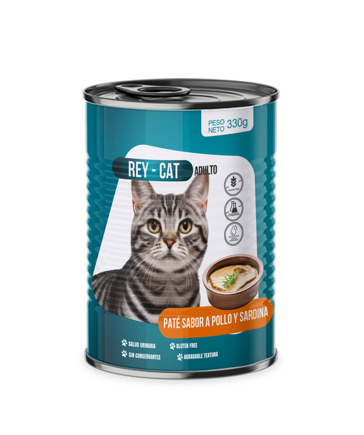 rey-cat-pate-sabor-a-pollo-y-sardina-labeet REY CAT PATÉ SABOR A POLLO Y SARDINA - Imagen 1